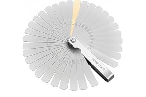 SHSHbuy Galgas de Espesores,Calibre de Espesores,32 Cuchillas Métrica e Imperial Herramienta,Gap Gage para Medir Ancho o Espesor de La Brecha