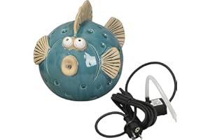 POSIWIO Wasserspeier Fisch blau groß für Miniteiche