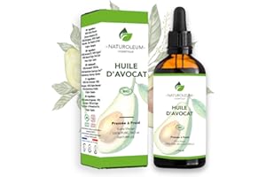 HUILE D’AVOCAT 100% BIO NATUROLEUM, pressée à froid, Pure et Naturelle - Extra Vierge - Soin nourrissant pour Cheveux et Peau (100 ml)