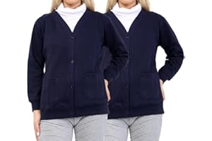 WOOD QUAIL Girls School Cardigan (Pack of 2) Kids Button Cardigan Button Fleece Schoolwear Kids Uniform Sweatshirts UK Size 5-13 Years