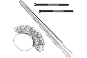 mengger Ringstock Ringgrößenmesser Messwaage Set Ringstock Metall Ringmaß Ringmesser Kostenlos Ringdorn Finger-Messgerät Juwelierset Verlobung Messgerät Ringgrößen UK EU