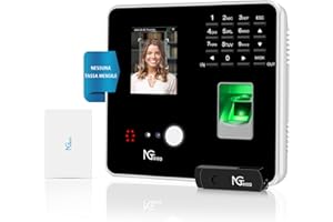 NGTeco Terminale Rilevazione Presenze WiFi - Orologio Marcatempo Biometrico con Riconoscimento Facciale, Lettore Impronte, RFID Badge e PIN - Senza Abbonamento/Mensilità - App iOS e Android