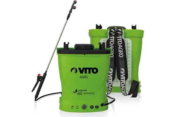 VITO - Pulvérisateur à Batterie Lithium 12V/8AH 16L 6 Bars Poids léger Chargeur Inclus Végetaux Jardin toitures