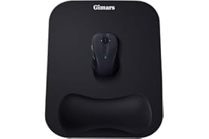 Gimars Alfombrilla Ratón Reposamuñecas, Almohadilla Ratón Ergonómica con Apoyo, Espuma Viscoelástica, Gaming Mouse Pad Ordenador, Impermeable Tapete Rato con Base de Goma No Deslizante, Negro