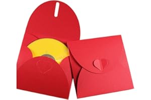 C.X.Y. 50 bustine busta custodia cuore regalo per CD e DVD In Carta 300gr Colore Rosso