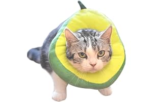 Amakunft Adjustable Cat Cone Collar Soft, Cat Recovery Collar, Cute Avocado E Collar for Cats After Surgery, Cat Neck Cones to Stop Licking for Cat/Kitten/Small Dog