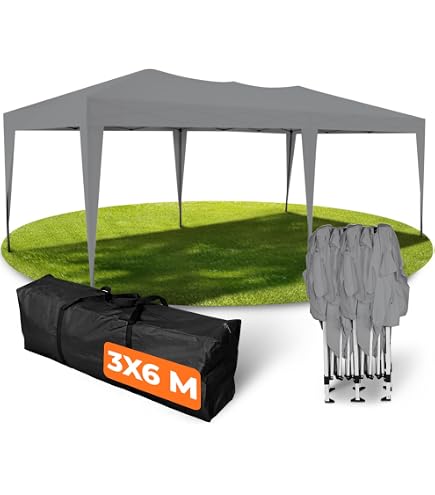 YUEBO 3x6m Faltpavillon Partyzelt Pavillon Wasserdicht Stabil mit 6 Seitenteilen Pop Up Camping Pavillon Gartenzelt für Garten, Party, Festival, Grün YUEBO 3x6m Faltpavillon Partyzelt Pavillon Wasserdicht Stabil mit 6 Seitenteilen Pop Up Camping Pavillon Gartenzelt für Garten, Party, Festival, Grün