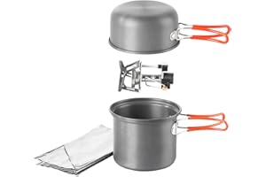 Fire-Maple Set de Cocina de Camping 348 g – Juego de Ollas y Hornillo de Gas con Cortavientos, Kit de Cocina Plegable para una Persona, Ideal para Senderismo y Mochilero