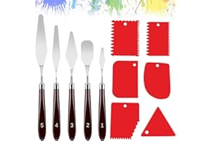 LONIMIA Palette Messer Set,11 Stück Strukturpaste Fein Spachtel Palette Messer Set,6 Strukturpaste Spachtel 5 Öl Malen Palettenmesser Leimauftragsspachtel zum Malen,Künstlerbedarf