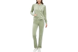 Woolicity Survêtement Femme Ensembles Velours Sportswear Sweat Zippé à Capuche Pantalon 2 Pièce Jogging Suit Sport Pyjama Décontracté Tenue