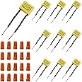 Acmerota 10 Pcs LED Capacitor Fits for LED Light Switch, 0.22uf 275VAC X2 MKP Polypropylene Film Safety Capacitors for LED Lighting Lamp Removal Interference, with Wiring Connector