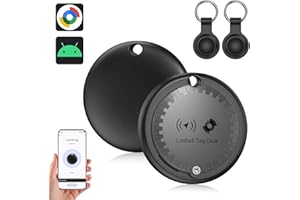 TDTOD Air Tracker Tag Android, Bluetooth Localizador Smart Tag Compatible con Google ”Find Hub”, Tracker Tag para Llaves, Maletas y Carteras, Resistente al Agua, Regalos para la Familia (Negro, 2 pcs)