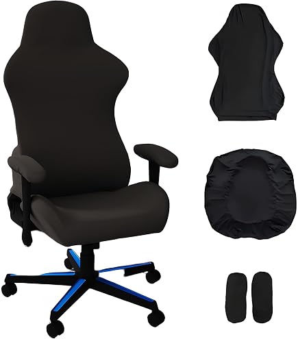 Housse De Chaise De Bureau Universelle Extensible Imprimé Plume - Protection Lavable Pour Fauteuil Rotatif Et Gaming