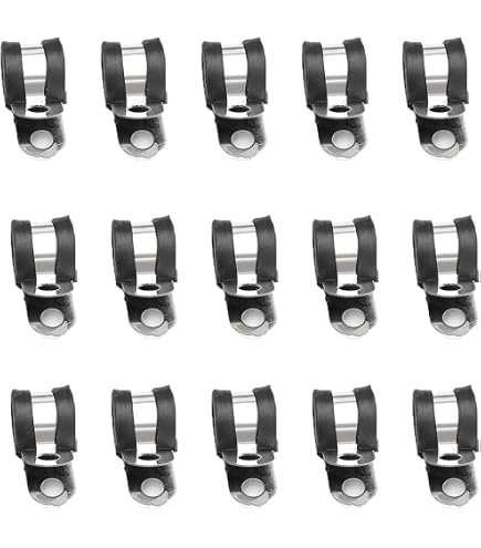 12 Colliers De Serrage Inox 304 Avec Caoutchouc - Pour Fixation Tuyaux Et Câbles Ø28mm