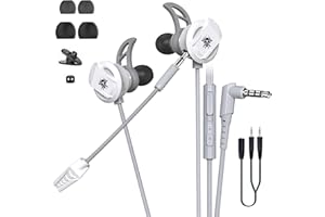 BraveKoi In-Ear Gaming Headset,Wired Earbuds with Noise Cancellation,Dual Microphone Bass Stereo Gaming Earphone Suitable for PS4 Xbox one/S, Nintendo Switch, Laptop