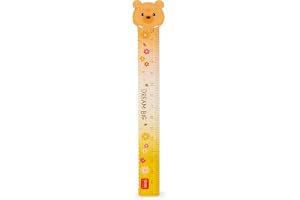 Legami – linjal för mätning, undermålning och rita skarpa och exakta linjer, teddy björntema av plast, 15 cm