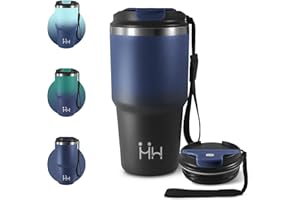KOLLYKOLLA Mug Isotherme 600ml, Tasse Isolante Premium en Acier Inoxydable avec Couvercle, Étanche et Réutilisable, Double Paroi Isolée sous Vide, sans BPA, Idéale pour Enfant, Adulte, Randonnée, Course