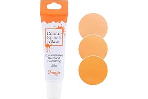 CULPITT COLOUR SPLASH Food Colouring Gel Tube, Edible Ingredients, Highly Concentrated Gels, Easy to Use Squeezy Tubes, Transform Plain Cakes Into Bright, Eye-Catching Creations - Orange 25g