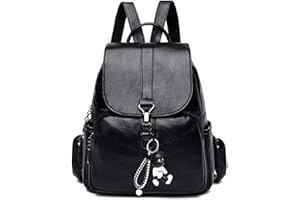 BUKESIYI Femme Sac a Dos Sac a Main Sac Seau Petit Marque Faux Cuir Sac bandouliere Antivol FR78126 Noir