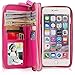 Produktbild Apple iPhone 6 Plus/6S Plus 5,5" Leder Hülle Flip Case Handytasche und Brieftasche mit Standfunktion Kredit Karten Fach mit Unsichtbarem Magnet, Pink