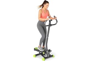 HOMCOM Stepper con Manubrio e Monitor LCD, Stepper Fitness Casa con Resistenza Regolabile e Pedali Antiscivolo, Allenamento Fitness per Palestra Casa Gym