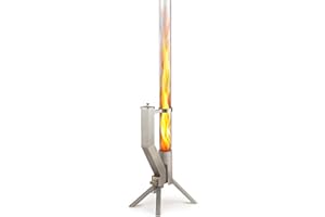 GARDENFLARE Brasero Exterior Chimenea de Terraza, Columna de Fuego de Acero Inoxidable y Antorcha de Pellets para un Gran Fuego Ambiental Ideal para Noches Relajadas con Amigos y Fiestas en el Jardín