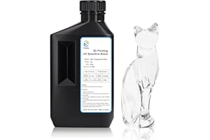 YOUSU High Transparency 3D Printer Resin, Non-Yellowing High Resolution 3D Printing Resin, Ultra-Clear 1000g