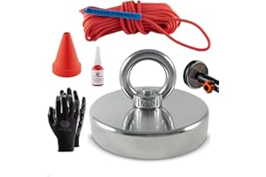 Brute Strength - Jeu d'aimants puissants - 400KG - 90mm - Comprend 20m de corde - Aimant neodyme - Peche a l'aimant - Aimant pour peche