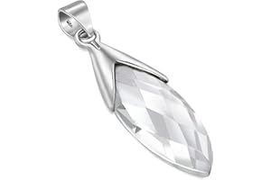 Unique Gems pendentif pour la femme Argent 925 Cristal de roche 8.6 ct Goutte marquise Art Nouveau