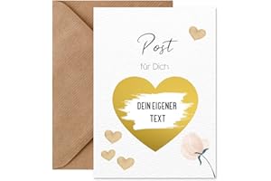 ‎THINGS OF HAPPINESS Rubbelkarte zum selber beschriften | Überraschungskarte inkl. Briefumschlag Naturpapier | Rubbellos | Geschenk Muttertag, Vatertag | Personalisierte Überraschungskarte Jahrestag DIN A6 (Liebespost)