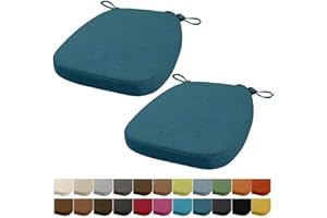 ‎ORUMRUD Orumrud 40x38x33CM(3CM Dicke) Stuhlkissen, Gartenstuhl Sitzkissen, Esszimmerstuhl Sitzkissen, waschbar, mit Reißverschluss, Riemen, rutschfestes Sitzkissen für Gartenstuhl (Dunkel Blau 2 Stück)