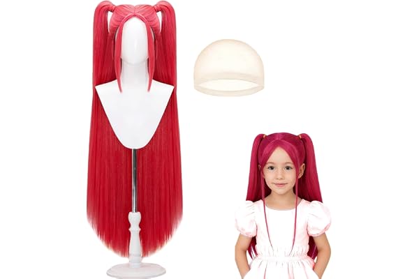 HTTDSLF Perruque Kpop et Anime, Perruque Costume Chasseur pour Enfants, Déguisement K-pop Perruques Cosplay Perruques Longue et Lisse, pour Halloween Carnaval Fête Cosplay, Cadeau Mignon pour Les Fans