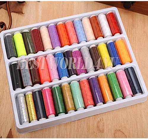 Wocharm (TM) 39 Spools X 200 of Sewing Machine Silk Art Embroidery Threads Polyester DIY Craft