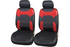 ‎UPGRADE4CARS Upgrade4cars Car Seat Covers Front Seats Black Faux Leather Car Seat Cover Set Universal Car Accessories Interior Seat Protector