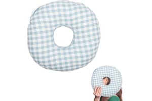 Nuision Ear Piercing Pillow for Side Sleepers, Piercing Pillow with Ear Hole, 12" Donut Pillow with Hole for Ear, CNH, Ear Guard Pillow for Ear Sore Pain Relief, O-Shaped Pillow with Invisible Zipper