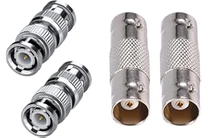 ZOREI 4 Pezzi Accoppiatore Adattatore Connettore BNC, 2 Pezzi BNC Maschio Maschio + 2 Pezzi BNC Femmina Femmina