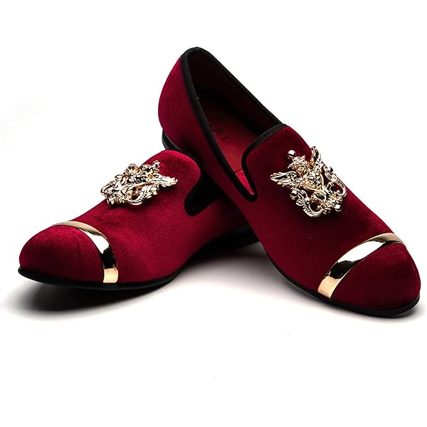 Meijiana Mens Velvet Loafers Dress Shoes with Metal  display picture 2