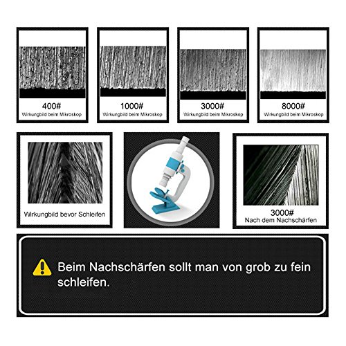 HiCollie Profi Kombi Schleifstein Abziehstein Wetzstein Körnung 1000/400 mit Unterlegplatte - 4