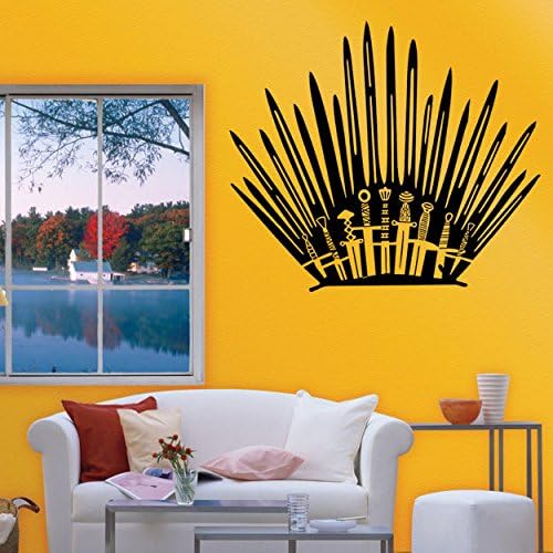 GOUZI Creative Wall Stickers game props Iron Throne stickers carved creative 57 * 49cm For Bedroom Living Room Background Wall Bathroom Study Barber Shop
