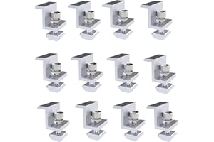 TEVILIK Solarmodul Halterung Endklemme, 12Pcs 35mm Befestigung Solarmodul Für Solarpanel,Verstellbare Solar Panel Z Halterung,Solarmodul Klemme zur Montage von Photovoltaik Solarmodul Halterung