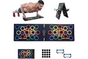 SHOCHX Liegestützbrett, 24 IN 1 Multifunktionales Faltbares Tragbares Fitness-Workout Liegestützgerät, Liegestützständer Übungsbrett für Muskeltraining Effektiv Formen für Männer Frauen