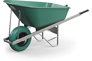 Agri Barrow Wheel Barrow 160 Litre Plastic Wheelbarrow with Puncture Proof Tires, Green - Ideal for Equestrians, Gardeners, Yard & Garden Maintainers, Farmers, Stable Workers, Allotment Owners