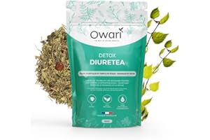 SLIM TEA OWARI Diuretea - Thé Détox - Tisane Draineur Puissant - Infusion Thé en Vrac - Tisane Anti-Rétention d'Eau - 100 g - Ingrédients 100% Naturels - Tisane Produite en France