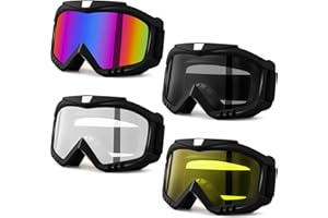 Meng Jiaran 4 Pack Bike Motocross Goggles Adult, Windproof Dustproof Dirt Ski Snow Racing Goggles UV Protection for Men Women Adult Youth