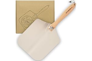 REPEAK Pizza Peel Metal Pizza Paddle with Foldable Wood Handle Easy Storage 12 inch Aluminium Pizza Shovel for Baking Homemade Pizzas