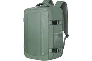 Ltemziiy Mochila Viaje Cabina Avion 40x20x25 para Ryanair, Bolsa de Equipaje de Mano Mochila de Cabina Travel Backpack Tamaño 20L - Verde Oscuro