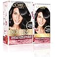 L'Oreal Paris Excellence Creme Hair Color, 1 Black, 222g (172ml+50ml) - Combo pack of 2