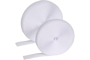 SCLLNDA Velcro Adesivo Forte, Nastro a Strappo da Cucire da 20 mm per Tessuti Hook Loop 2PCS Nastro Gancio e Anello da Cucire Autoadesivo Nastro Adesivo per Zanzariere, Tende,Fai da Te Artigia,Bianco