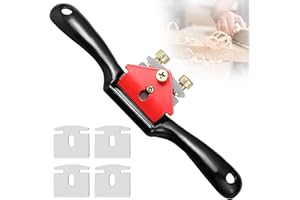 BLLREMIPSUR Adjustable Spokeshave, Woodworking Cutting Edge Plane, Manual Planer Hand Trimming Tool with 4 Pcs Replacement Blades