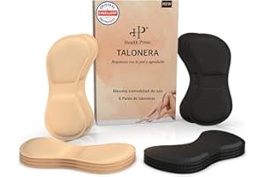 Health Press® Almohadillas para talones – Set de 12 – Protectores autoadhesivos para zapatos grandes – Tacones altos, zapatillas, zapatos – Plantillas cómodas contra ampollas y rozaduras
